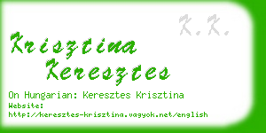 krisztina keresztes business card